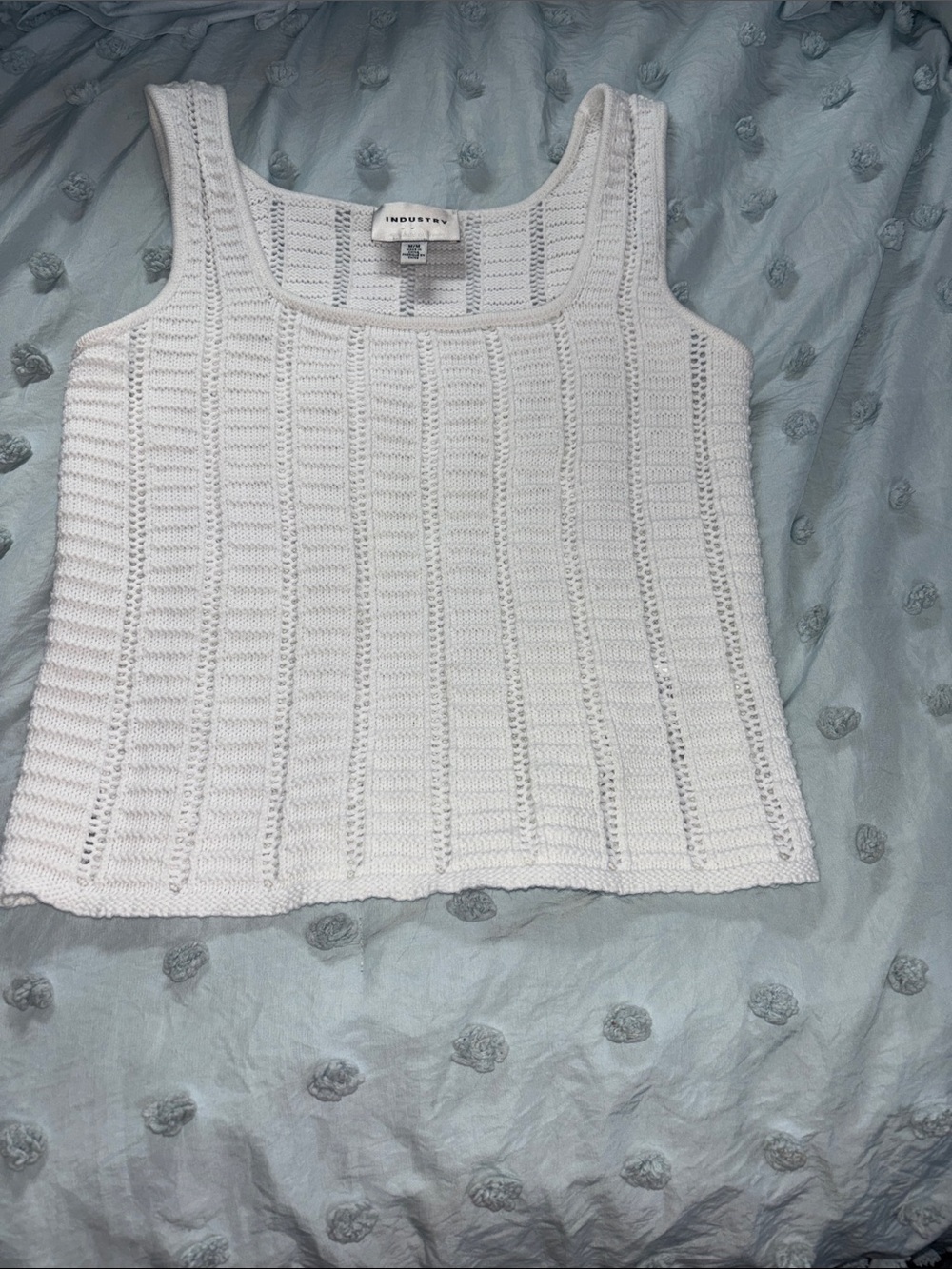 Industry White Knit Square-Neck Tank